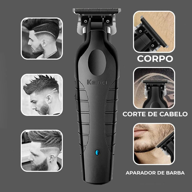 Kit Barbeador Shaver Elétrico Km-1102 + Máquina de acabamento km2299