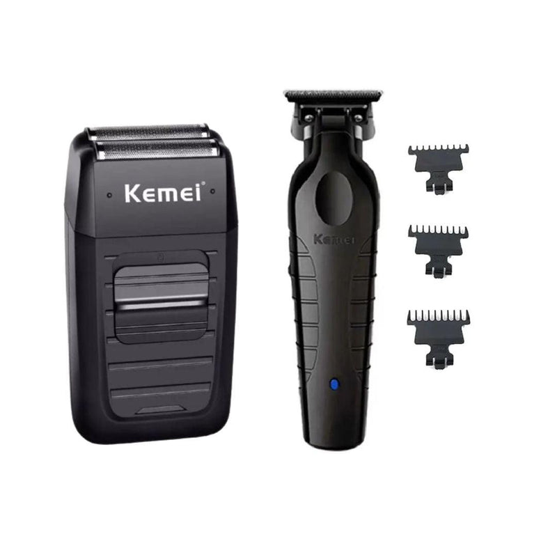 Kit Barbeador Shaver Elétrico Km-1102 + Máquina de acabamento km2299