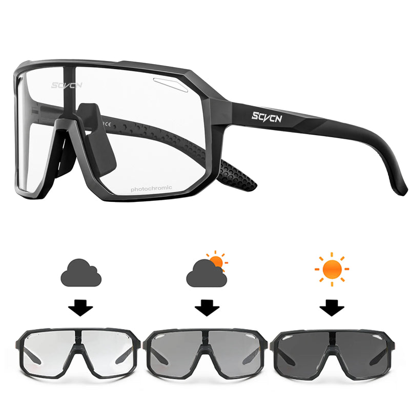 Óculos De Sol Ciclismo Bike Esportes Fotocromático Uv400 Arm Preto