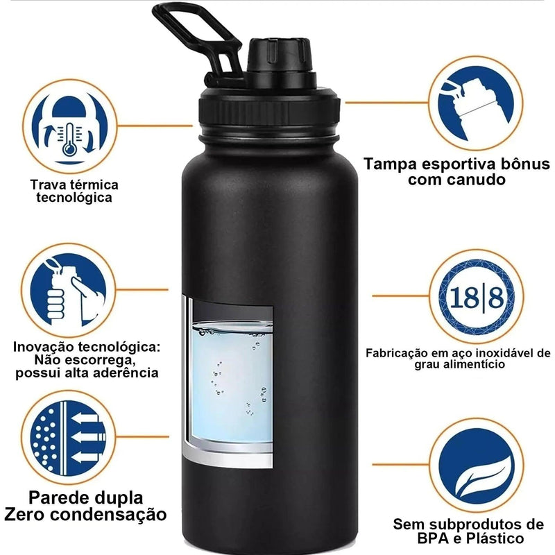 Garrafa Térmica de Aço Inoxidável MODUS de Parede Dupla 1 Litro