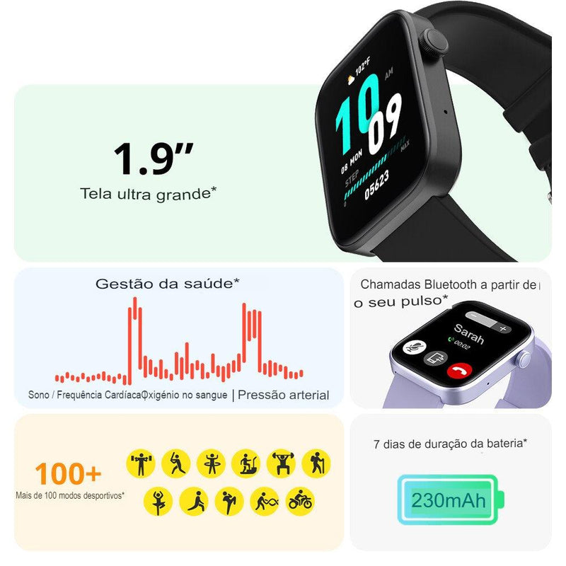 Smartwatch Relógio Inteligente Tela 1.9 Hd - Loja Bitrex