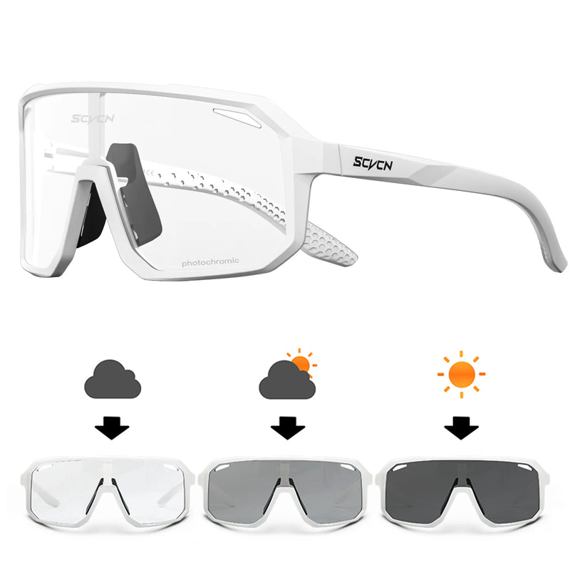Óculos De Sol Ciclismo Bike Esportes Fotocromático Uv400 Arm Preto