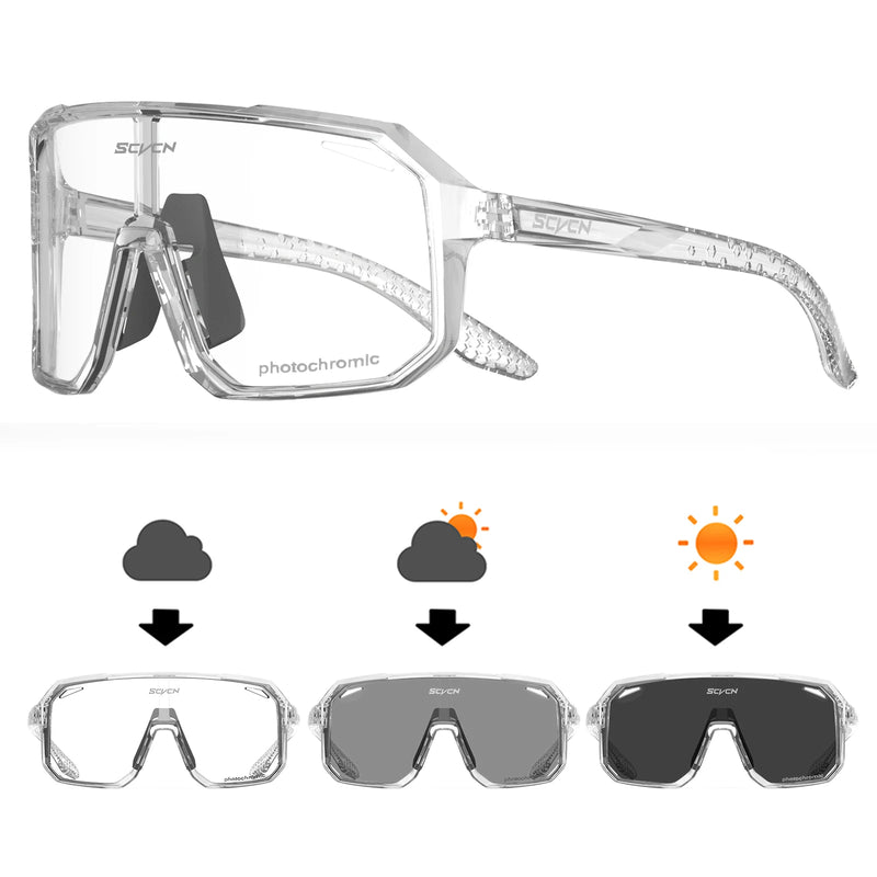 Óculos De Sol Ciclismo Bike Esportes Fotocromático Uv400 Arm Preto