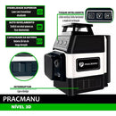 Nível Laser Pracmanu 12 Linhas Verde Recarregável - Loja Bitrex