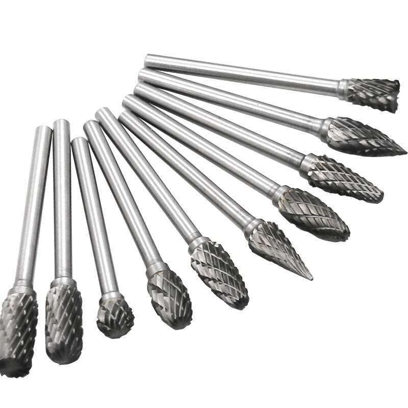 Fresa Tungstenio rotativa brocas com escareado - Cone de aço conjunto broca diamante 3x6mm - 10 Peças 1/8" - Loja Bitrex